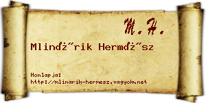 Mlinárik Hermész névjegykártya